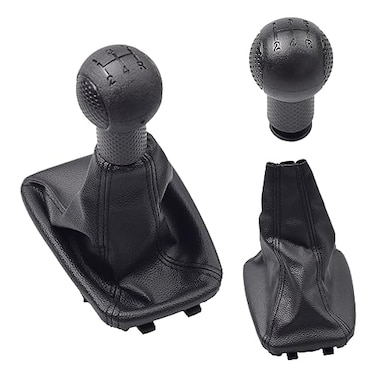 Hacreyatu 5 Speed Manual Gear Shift Knob Shifter Lever Stick Knob Gaiter Boot Cover for Chevrolet Chevy Sail 2009 2010 2011 2012 2013 2014 Overall5 Speed