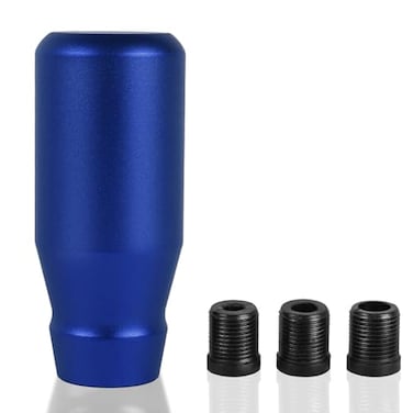 muge racing 80mm315 Car Shift Knob Aluminum Weighted Automotive Gear Shift Manual knobs Lever with 3 Threaded Adapters M8 M10 M12 x 125 Universal for Vehicle Blue