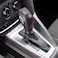 SUNBREATH Compatible with DIY Genuine Leather Carbon Fiber Texure Gear Shift Knob Cover Interior Accessories Protector for Ford Focus Mondeo Fusion Edge Autoamtic Shift Black with Red Stitches