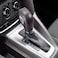 SUNBREATH Compatible with DIY Genuine Leather Carbon Fiber Texure Gear Shift Knob Cover Interior Accessories Protector for Ford Focus Mondeo Fusion Edge Autoamtic Shift Black with Red Stitches