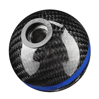 Tbest Carbon Fiber Shift Knob6 Speed Carbon Fiber Shift Knob Blue Line Universal Manual Gear Shift Head for Automotive Black with Blue Line