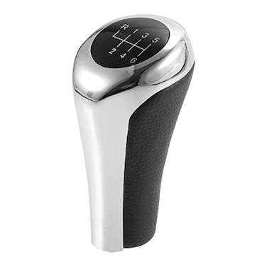 X AUTOHAUX 6 Speed Manual Gear Stick Shift Knob Transmission for BMW X1 E84 for BMW X3 E83 ABS Faux Leather Black Silver Tone