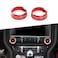 JeCar 2PCS Aluminum Red Air Conditioning Knob Trim Ring for 20152023 Ford Mustang Interior Accessories