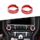 JeCar 2PCS Aluminum Red Air Conditioning Knob Trim Ring for 20152023 Ford Mustang Interior Accessories