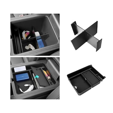 PeakPurit 2PCS Center Console Organizer Armrest Divider Compatible with Honda 20232026 Pilot 20242026 Passport 2024 2025 Ridgeline Accessories Insert Armrest Hidden Organizer