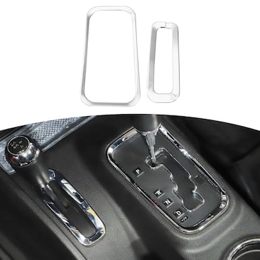 RT-TCZ RTTCZ for Jeep JK Gear Shift Panel Trim Cover Chrome for Jeep Wrangler JK JKU 20112017 Chrome Interior Accessories 2pcs