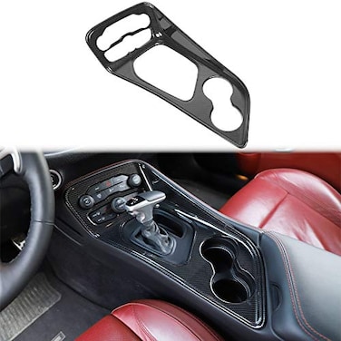 Voodonala for Challenger Gear Shift Shifter Panel Shift Lever Panel Transmission Gear Selector Gearstick Panel Cover Trim Fit for 20152026 Dodge Challenger Interior Accessories Carbon Fiber