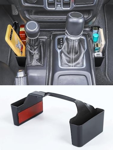 Savadicar GT2 Shifter Storage Box Gear Shift Side Tray Center Console Organizer Compatible with 20182025 Jeep Wrangler JL JLU 4XE Gladiator JT Interior Storage Accessories Black 1 PC
