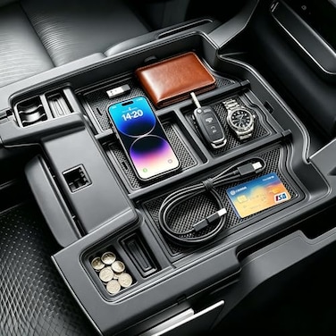 Autorder Center Console Organizer for 20192025 2026 Dodge RAM 1500 2500 3500 Accessories ABS Material Armrest Storage Box Insert Tray BlackBlue Liners