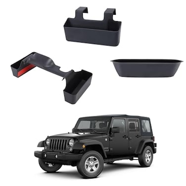Neepiar 3PCS Gear Shift Console Side Tray Organizer Center Console Hanging Storage Box Passenger Side CoPilot Organizer Compatible with 20112018 Jeep Wrangler JK JKU Interior Accessories