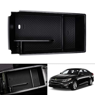 Autorder Center Console Organizer for 2021 2022 2023 2024 2025 2026 Kia K5 GT Line Accessories Armrest Storage Box Secondary Insert Tray with Black Mat