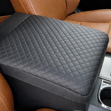 it's us its us Center Console Armrest Cover for Toyota Tundra 20142021 Pickup Truck Interior Protector Black Synthetic Leather