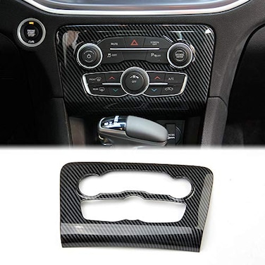 crosselec Carbon Fiber Central Control Air Conditioning AC Panel Cover tirm for Dodge Charger 2015 Black