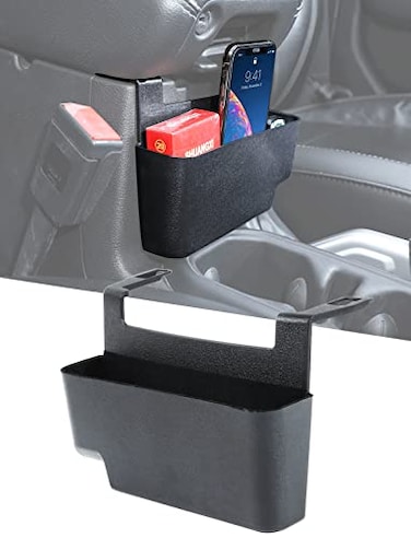 Savadicar Center Console Hanging Storage Organizer Armrest ABS Tray Compatible with 20182025 Jeep Wrangler JL JLU 4XE and Jeep Gladiator JT Interior Accessories Black