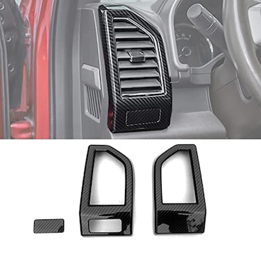 Keptrim Dash Air Conditioner Outlet Vent Trim for Ford F150 20152020 ABS Carbon Fiber 3pcs