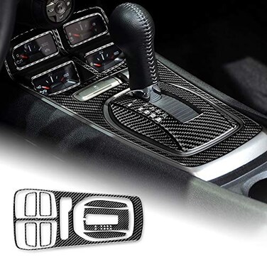 AIRSPEED Carbon Fiber Center Console Gear Shift Panel Cover Sticker Interior Trim Decal Compatible with Chevrolet Camaro 20102015 Accessories BlackAutomatic Transmission
