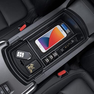 PIMCAR Center Console Organizer for Honda Accord 2018 2019 2020 2021 2022 ABSPlastic Material Armrest Box Insert Tray Pallet Accessories NOT Fit for Manual Transmission Models Black