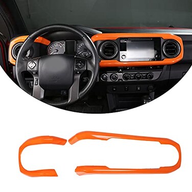 TongSheng Car ABS Inner Look Central Console Dashboard Panel Cover Trim Fit for Toyota Tacoma 2016 2017 2018 2019 2020 2021 2022 2023 Console Dashboard Decorative Border Frame Orange