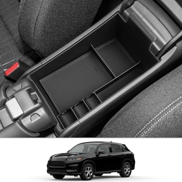 CDEFG 2025 2026 2027 HRV Center Console Organizer Tray for 20232026 2027 Honda HRV HRV Accessories Middle Console Armrest Tray Storage Box Secondary Insert Coin Container Car Interior Accessory