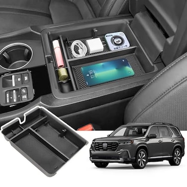 Neepiar Center Console Organizer Tray Compatible with 20232026 Honda Pilot 20242026 Honda RidgelinePassport Insert Storage Organizer Interior Divider Accessories Armrest storage Tray