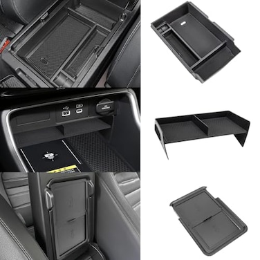 Neepiar 3PCS Center Console Organizer Compatible with 2026 2025 2024 2023 Honda CRV Armrest Storage Box Armrest Hidden Storage Box Secret Compartment Insert Tray Interior Accessories
