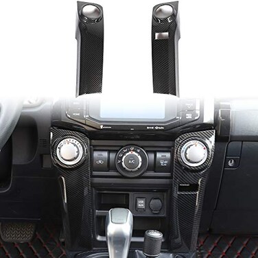 Voodonala for 4Runner ASB Carbon Fiber Air Conditioner Center Console HVAC Climate Adjustment Control Panel Trim Cover for 20102026 Toyota 4Runner Interior Accessories 2pcs
