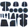 SENSHINE for Jeep Compass Accessories 2018 2019 2020 2021 NonSlip Anti Dust Cup Holder Insert Center Console Liner Door Packet Mats Premium Custom Interior 20PC Set Blue Trim