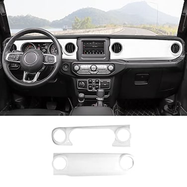RT-TCZ RTTCZ Center Console Trim Cover Dashboard Control Panel Cover Decorative Interior Accessories for Jeep Wrangler JL JLU Gladiator JT 20182022White