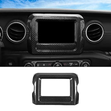 CheroCar Navigation GPS Screen Panel Frame Cover Trim Decoration Interior Accessories Compatible with 20182023 Jeep Wrangler JL JLU Gladiator JT SaharaCarbon Fiber