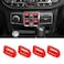 RT-TCZ RTTCZ Center Console Window Button Switch Trim Cover Decoration Interior Accessories Compatible with Jeep Wrangler JL JLU Gladiator JT 20182024Red
