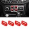 RT-TCZ RTTCZ Center Console Window Button Switch Trim Cover Decoration Interior Accessories Compatible with Jeep Wrangler JL JLU Gladiator JT 20182024Red