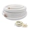 TADERUILY 50 Ft Air Conditioning Copper Tubing Pipe Extension 14 12 38 PE Thickened for Mini Split AC and Heating Equipment Insulated Coil Line HVAC Refrigerant with Nuts 14 12 38 PE WITH NUTS