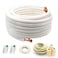 HANSUM 50ft Length Mini Split Line Set14 38 OD Copper Pipes Tubing and 38 White PE Thickened Insulated Coil with Flared Nuts for Mini Split Air Conditioner HVAC or Heat Pump System 50Ft1438