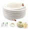 HANSUM 50ft Length Mini Split Line Set14 38 OD Copper Pipes Tubing and 38 White PE Thickened Insulated Coil with Flared Nuts for Mini Split Air Conditioner HVAC or Heat Pump System 50Ft1438