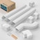 Nouscan 3 125Ft Mini Split Line Set Cover with Flexible Duct Long Duct Cover Kits Paintable Minisplit Lineset Cover Kit AC Line Hide for MiniSplit Air Conditioner Central AC HVAC White