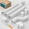 Nouscan 4 13Ft Mini Split Line Set Cover with Flexible Duct Long Duct Cover Kits Paintable Minisplit Lineset Cover Kit AC Line Hide for MiniSplit Air Conditioner Central AC HVAC White