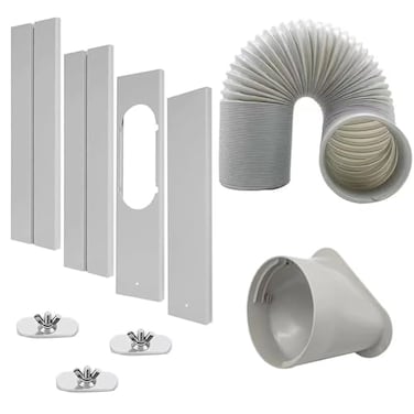 DYUJTMQ Portable Air Conditioner Window Vent Kit 59 Inch Diameter 59 Inch Length Exhaust HoseAdjustable VerticalHorizontal Sliding Window Kit Plate for AC Unit