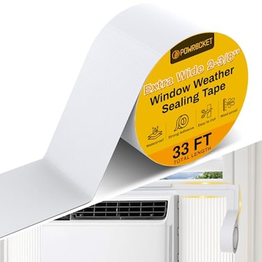 Powrocket White Window Weather Sealing TapeWeather Stripping Tape for Insulation Side PanelsKeeps Hot Air Out in SummerSealing GapsWaterproof