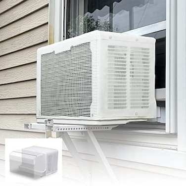 Powrocket Window Air Conditioner Mesh Cover for UShape Window AC UnitsAntiLeaf Dustproof Design for Outdoor AC Keep CleanSnug FitGood Air FlowWhite