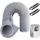 RunNico Portable AC Hose Insulation Sleeve Air Conditioner Hose Cover Wrap Fits 5 59 Diameter Exhaust Hose Easy Installation AC Duct Insulation Wrap Light Gray