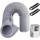 RunNico Portable AC Hose Insulation Sleeve Air Conditioner Hose Cover Wrap Fits 5 59 Diameter Exhaust Hose Easy Installation AC Duct Insulation Wrap Light Gray