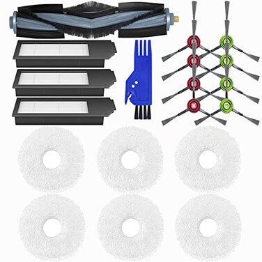 HACOBEST Deebot X1 Replacement Parts Set For ECOVACS DEEBOT X1 Omni X1 TurboX1 Plus Robtic Vacum Cleaner Ecovacs Deebot Replacement Parts Deebot x1 omni Moping RollerBrushFilterBagMop