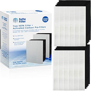 Fette Filter Premium True Hepa H13 Filter Replacement Compatible with Fellowes AeraMax 190200DX55 Air Cleaner Purifiers Part 9287101 9324101 2Hepa 8 Carbon Filters