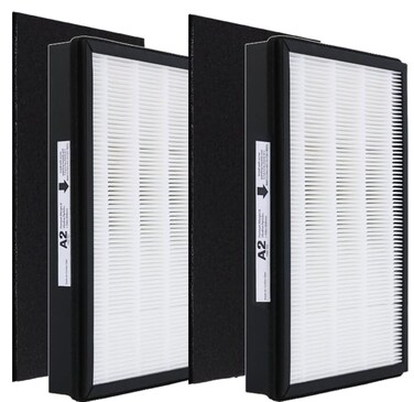 WOCASE A2 True HEPA Replacement Filter Compatible with Filtrete FAPC02A2 FAPC03A2 FAPT03A2 Air Purifier Part 1150101 2 HEPA 2 Carbon prefilters