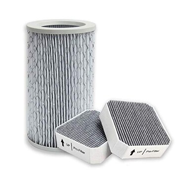 PUREBURG Replacement Filter Set Compatible with Molekule Air Purifier HEPA Activated Carbon 2 in 1 Center and 2 Pre Filters 3 Piece Pack