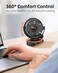 buywoo Portable Mini Personal Fan Small Rechargeable Battery Powered Stroller Fan for Desk Strong Clamp Grip 360 Rotation 3Speed LED Display Clip On Cooler for Bed Golf Cart Office Black
