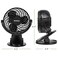 HOLMES Holmes 4 OnTheGo Personal Fan with Clip 3 Speed Settings 360 Rotation Rechargeable Battery USBC Charging Compact Portable Design Black Ideal for Desks Personal Spaces