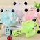 Skystal One Color Mini Manual Panda Pattern Handheld Fan Comes Randomly in Four Colors Plastic Personal Student Fan Children Hand Press Manual Fan Kids Toy Fan Green White Blue Pink Random