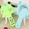 Skystal One Color Mini Manual Panda Pattern Handheld Fan Comes Randomly in Four Colors Plastic Personal Student Fan Children Hand Press Manual Fan Kids Toy Fan Green White Blue Pink Random