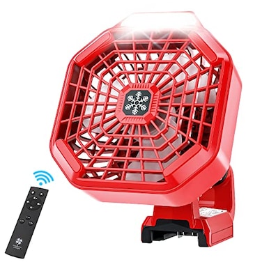 WaxPar 3 in 1 Camping Fan with LED Lantern Compatible with MWK 18V Battery 3 Speed Battery Operated Fan with Remote USB Port 3 WindBrightness Modes Timer